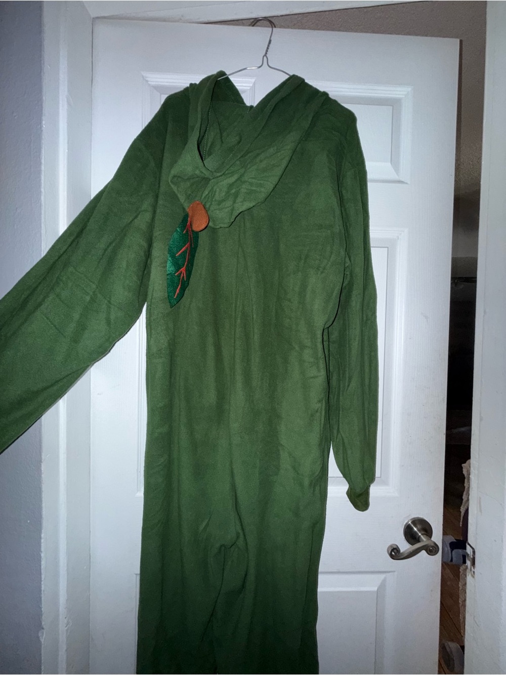 Adults Avocado One-Piece Hoodie Pajamas - Green